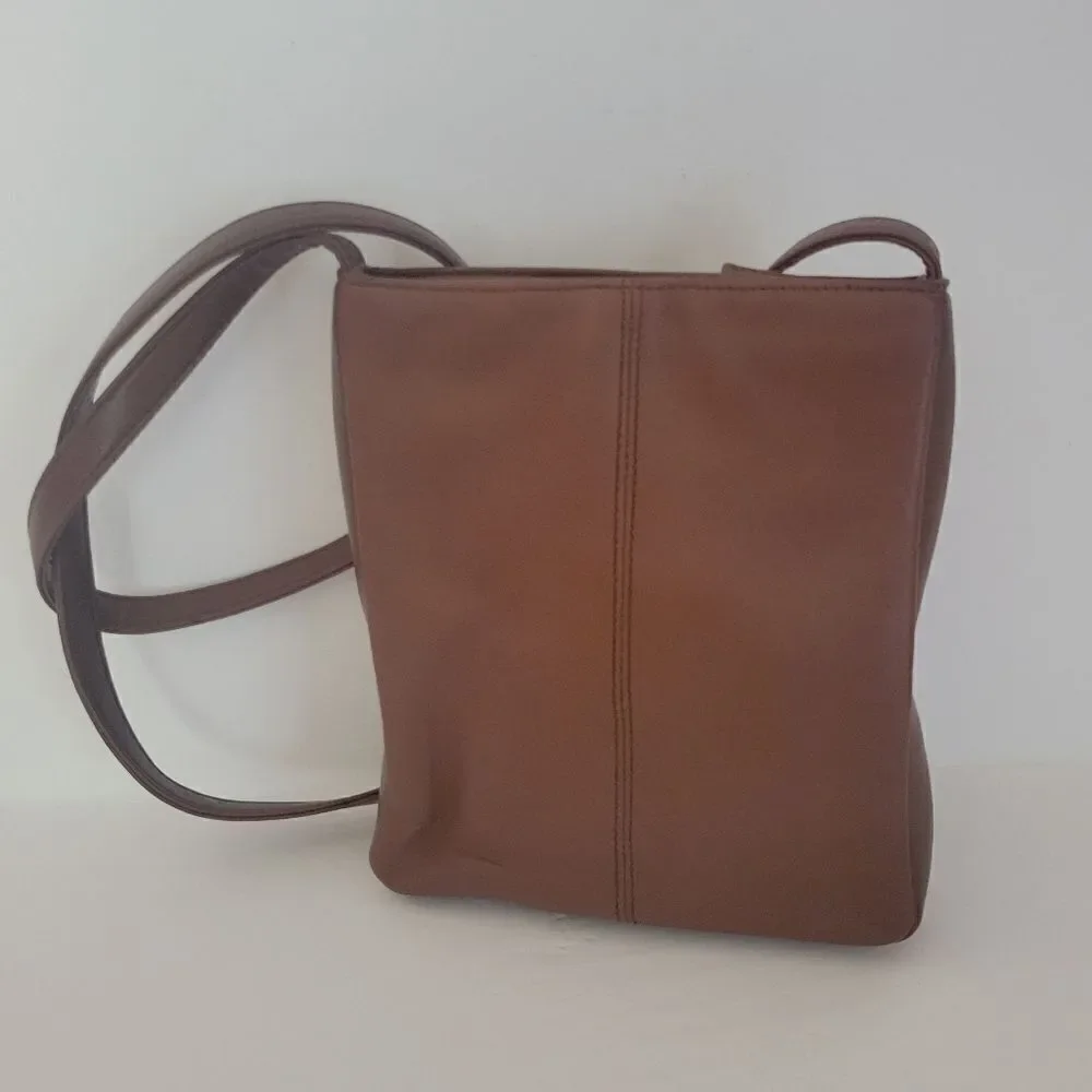 Evan Picone Brown Leather Crossbody Purse